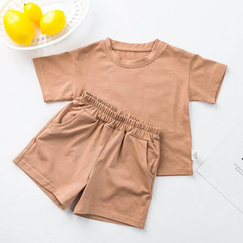 Cotton Unisex Tshirt and Shorts Set