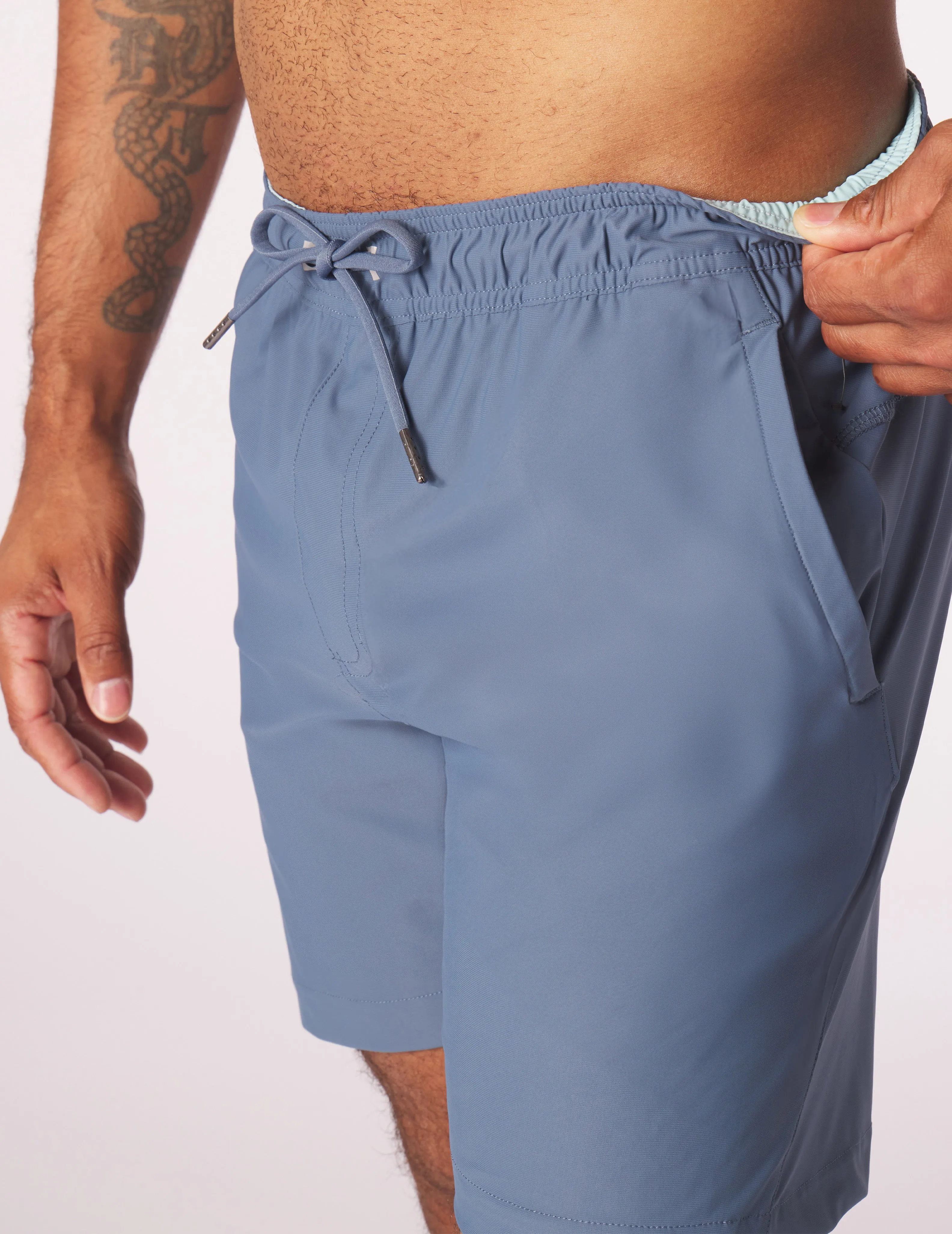 Court Short: Washed Blue