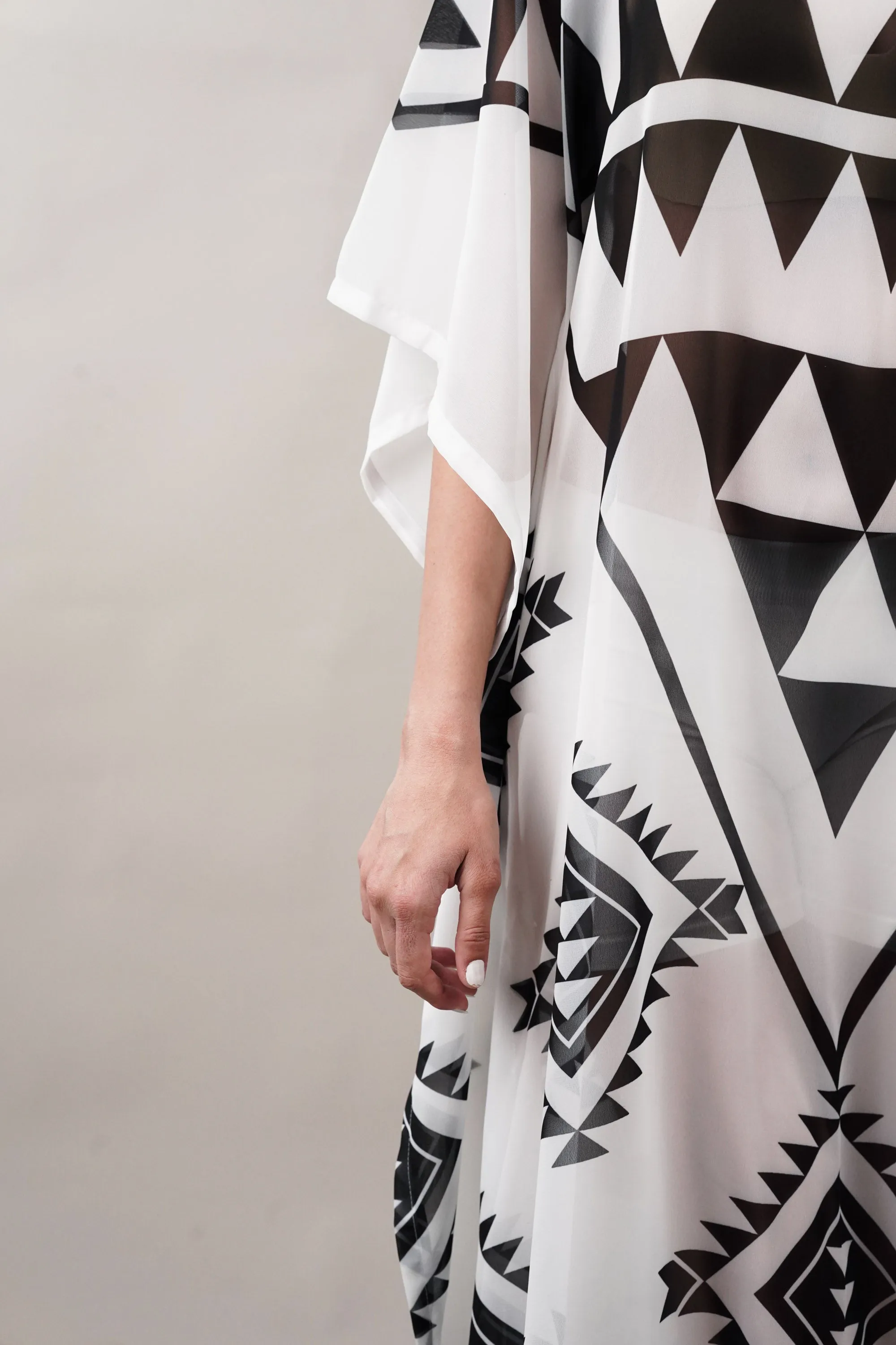 Cover-Up Geometric Print Kaftan