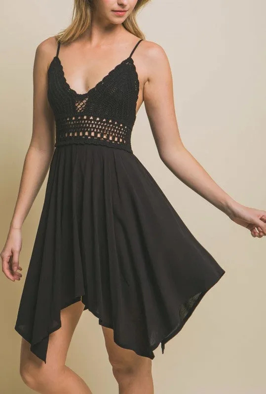 Crepon Laced Dress