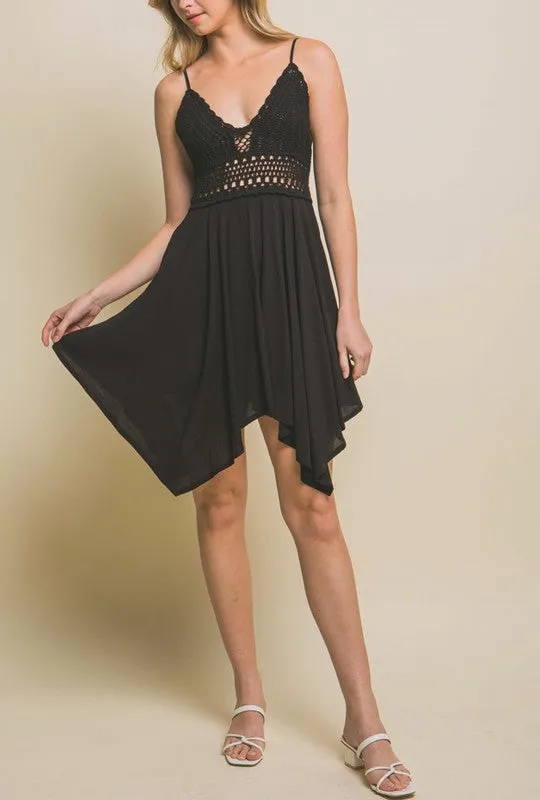 Crepon Laced Dress