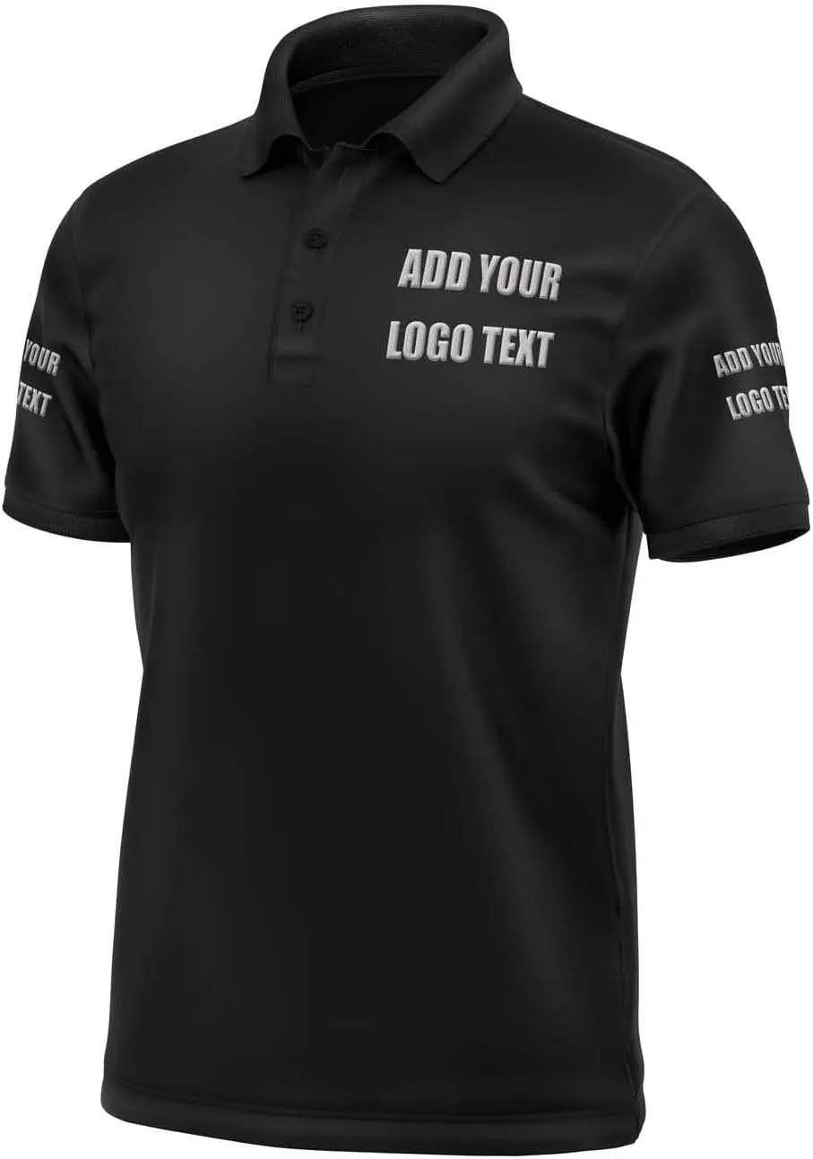 Custom Shirts for Men Personalized Polo Shirt Embroidered Print Design Your Own Text Logo Name T-Shirts