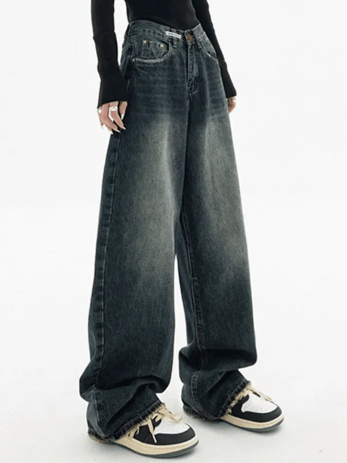 Dark Wash Vintage Baggy Boyfriend Jeans
