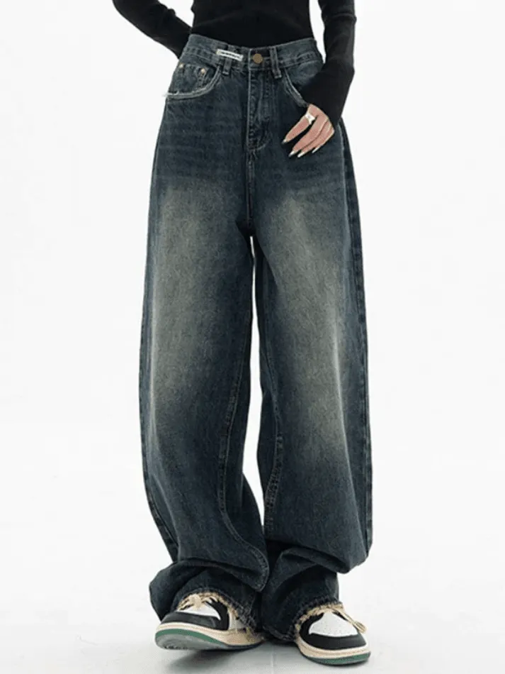 Dark Wash Vintage Baggy Boyfriend Jeans