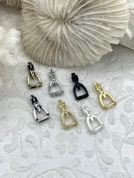 Equestrian Stirrup Pendant High Quality Equestrian Pendant, Zinc Alloy Stirrup Charm, Equestrian Charm Horse Jewelry, 7 Finishes, Fast Ship.