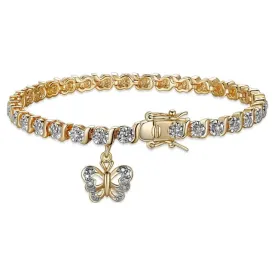Forever Facets Diamond Accent Butterfly Charm 18k