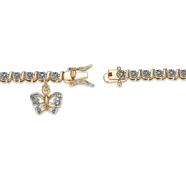 Forever Facets Diamond Accent Butterfly Charm 18k