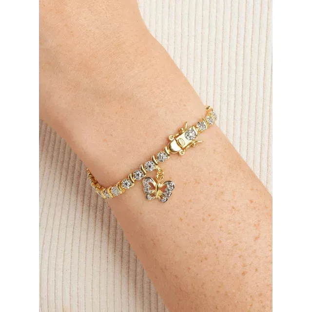 Forever Facets Diamond Accent Butterfly Charm 18k