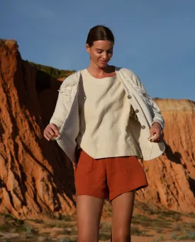 Gilma Organic Cotton Shorts In Paprika