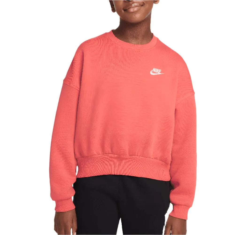 Girl`s Sportswear Club Fleece Crew Neck Sweatshirt