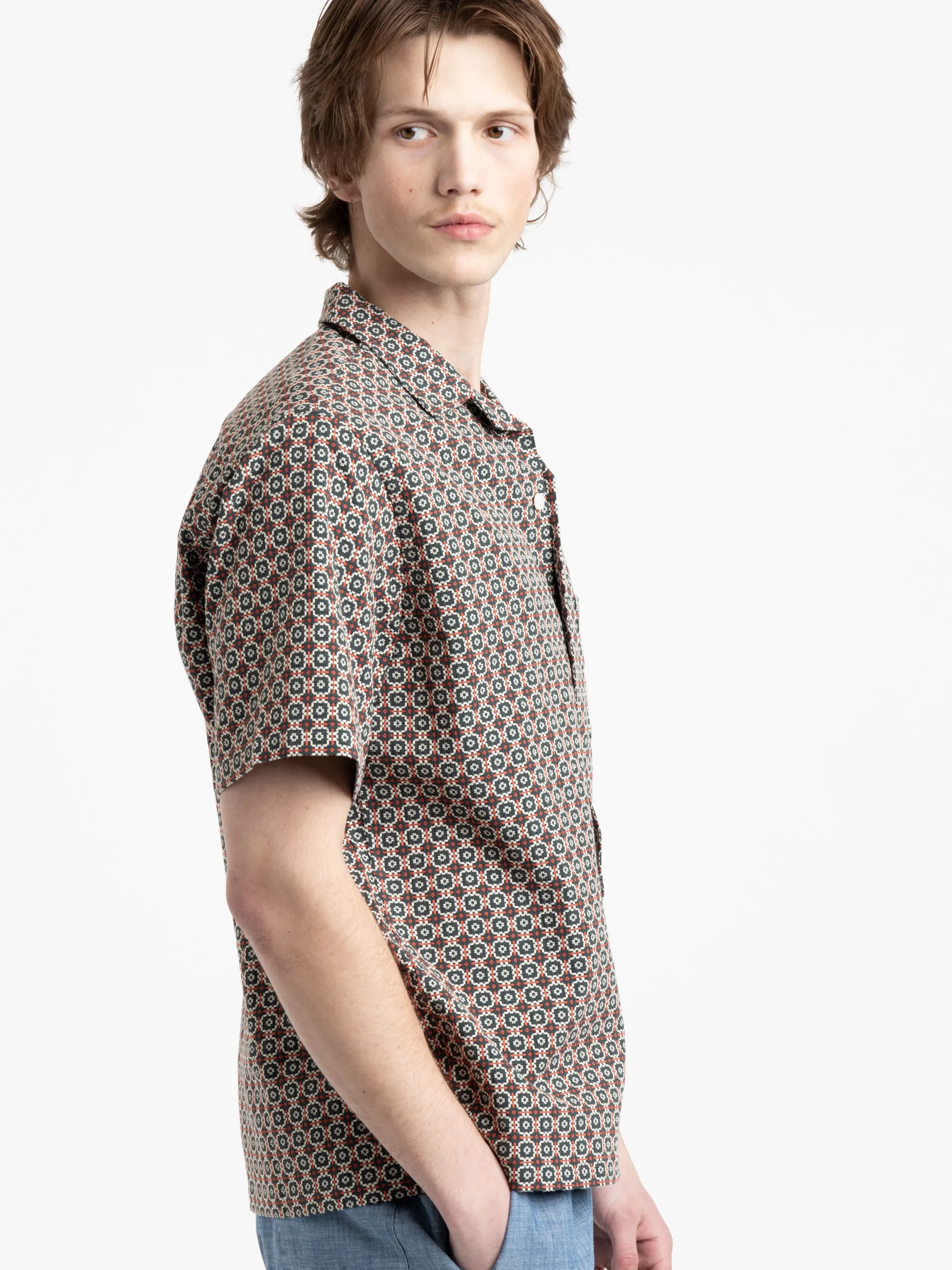Green/Orange Tile Shirt