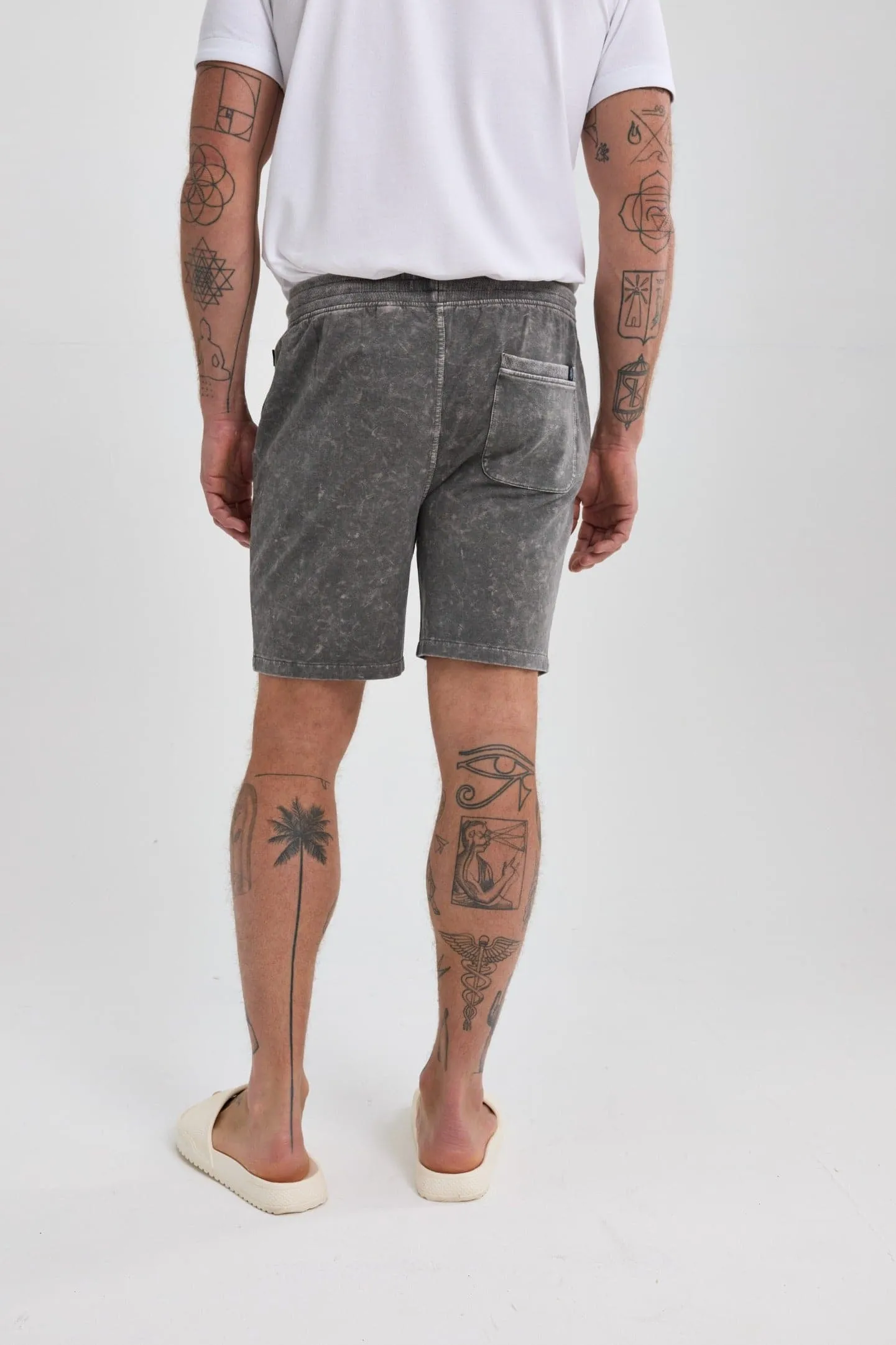 Grey Acid-Washed Short