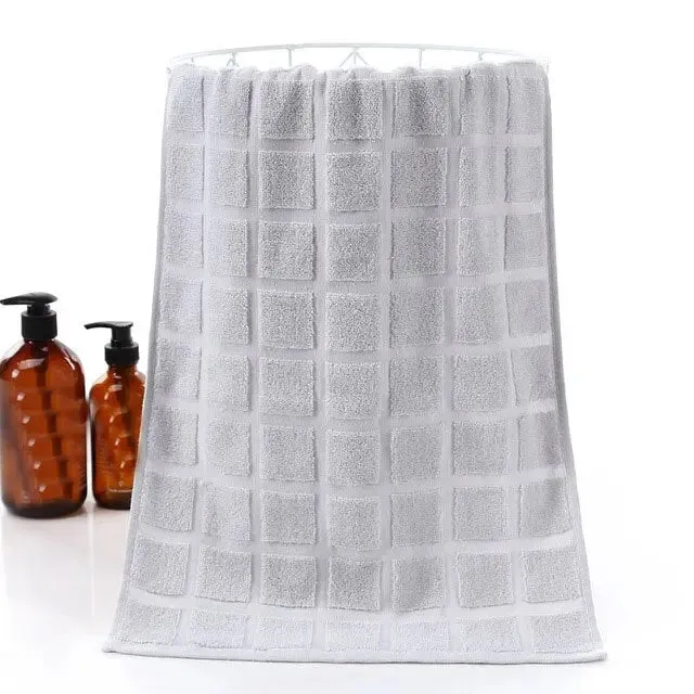 Grey Geometric Cotton Towels | Thick Face Towel for Home, Spa, Swimming, and Beach | Perfect for Adults, Kids, Yoga, and Sports