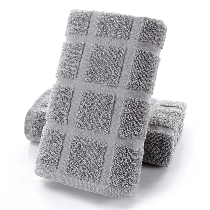 Grey Geometric Cotton Towels | Thick Face Towel for Home, Spa, Swimming, and Beach | Perfect for Adults, Kids, Yoga, and Sports