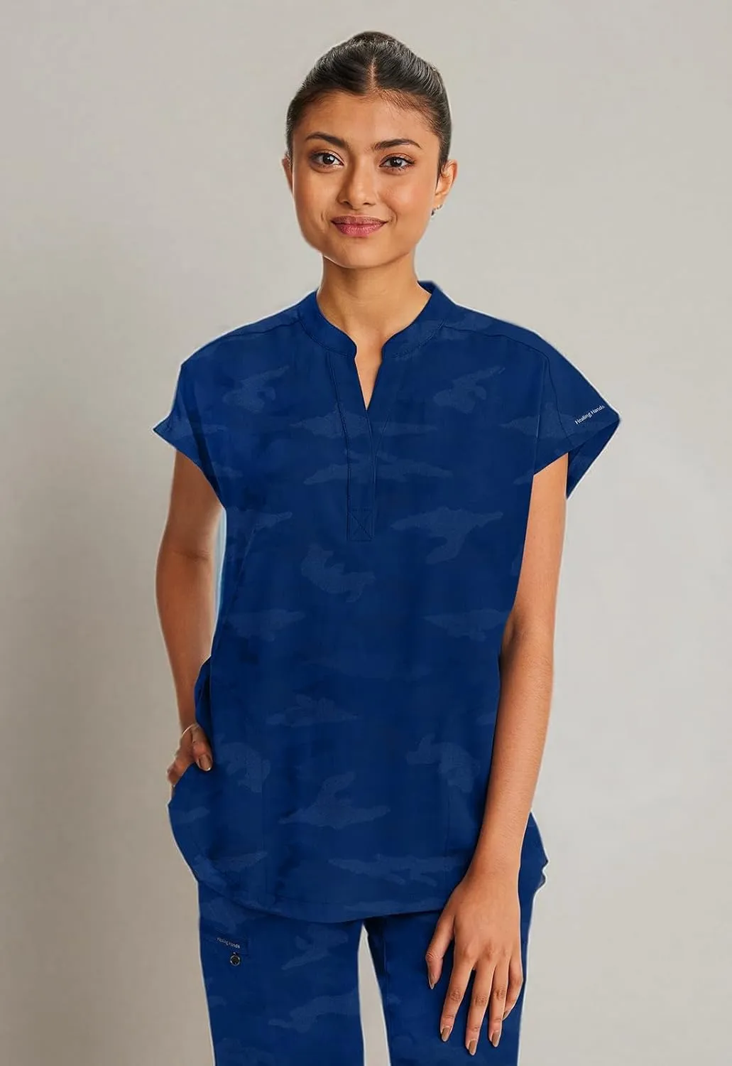 Healing Hands Scrub Top for Women Modern Fit Tee with 2 Pockets, Moisture Wicking, 360 Stretch and Quick Dry Fabric 2352