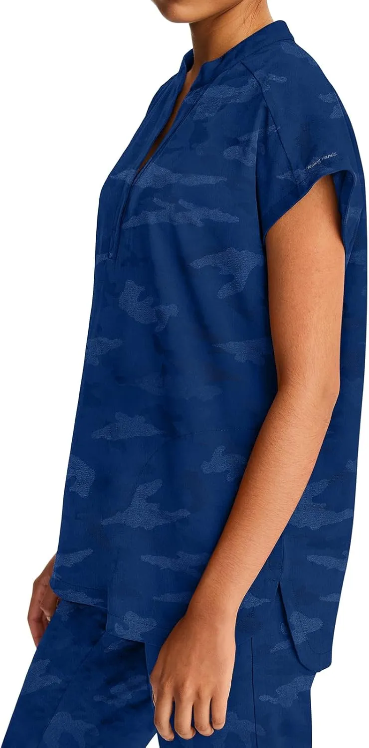 Healing Hands Scrub Top for Women Modern Fit Tee with 2 Pockets, Moisture Wicking, 360 Stretch and Quick Dry Fabric 2352