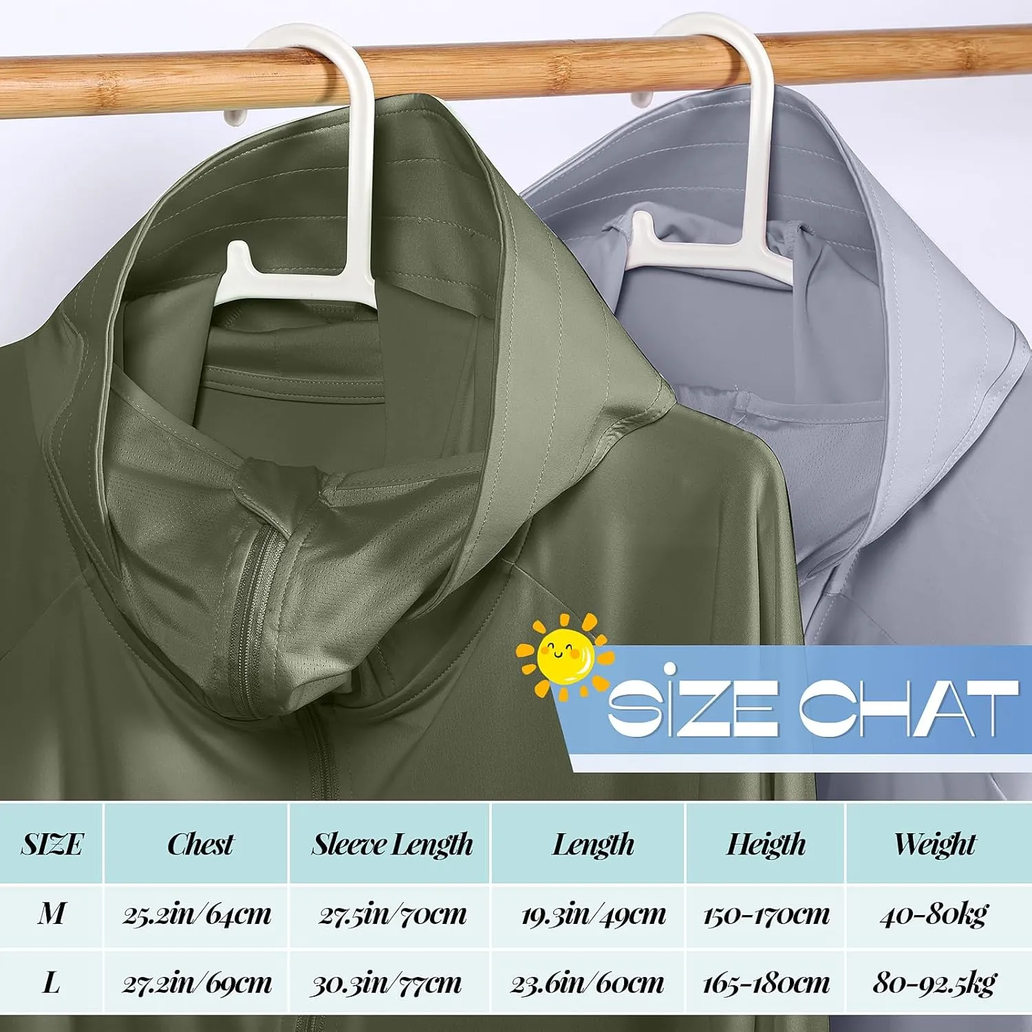 Hercicy 2 Pcs UV Protection Clothing Sun Protection Hoodie Jacket Full Zip UV Block Clothing for Women