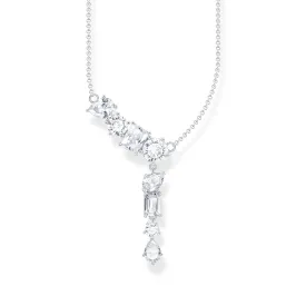 Heritage Glam Necklace in Y-shape with white zirconia