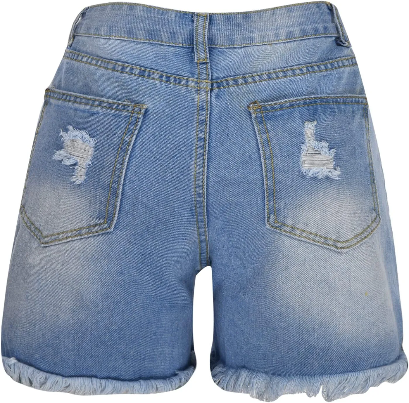 hlysgo Jeans Shorts for Women Mid Rise Ripped Jean Shorts Stretchy Frayed Raw Hem Casual Denim Shorts 2024 Summer Shorts