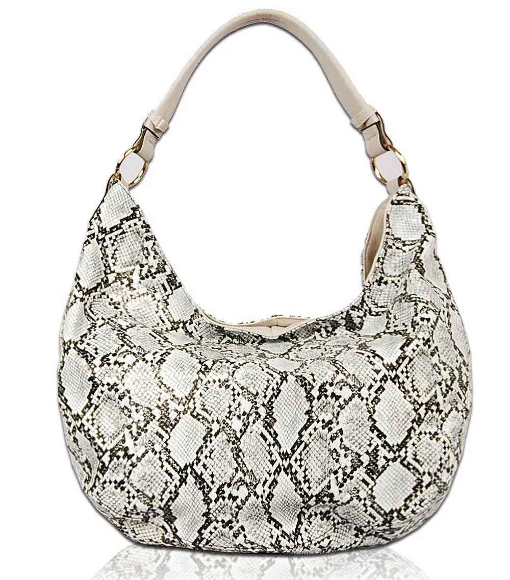 Jacintha Reptilian Skin Look Hobo Bag PY1735