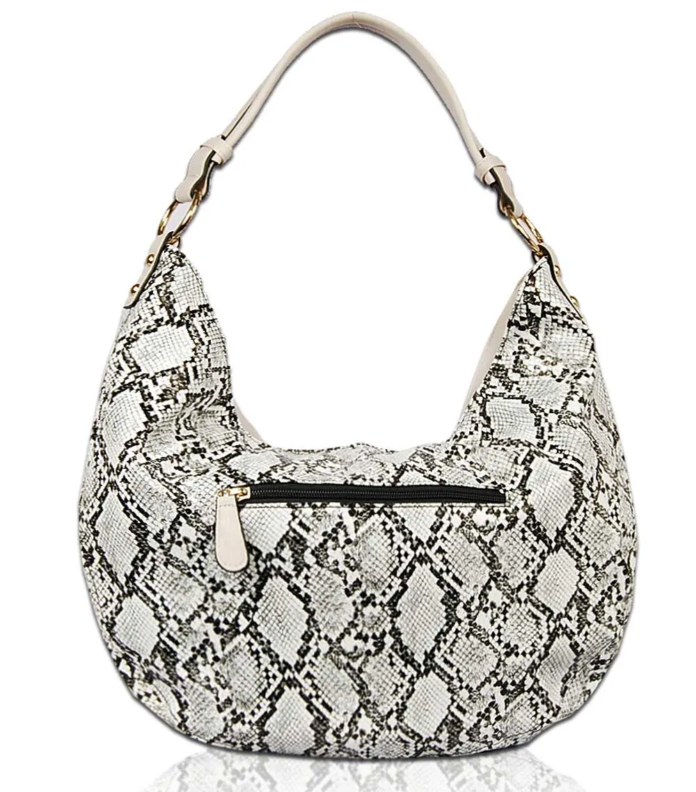 Jacintha Reptilian Skin Look Hobo Bag PY1735