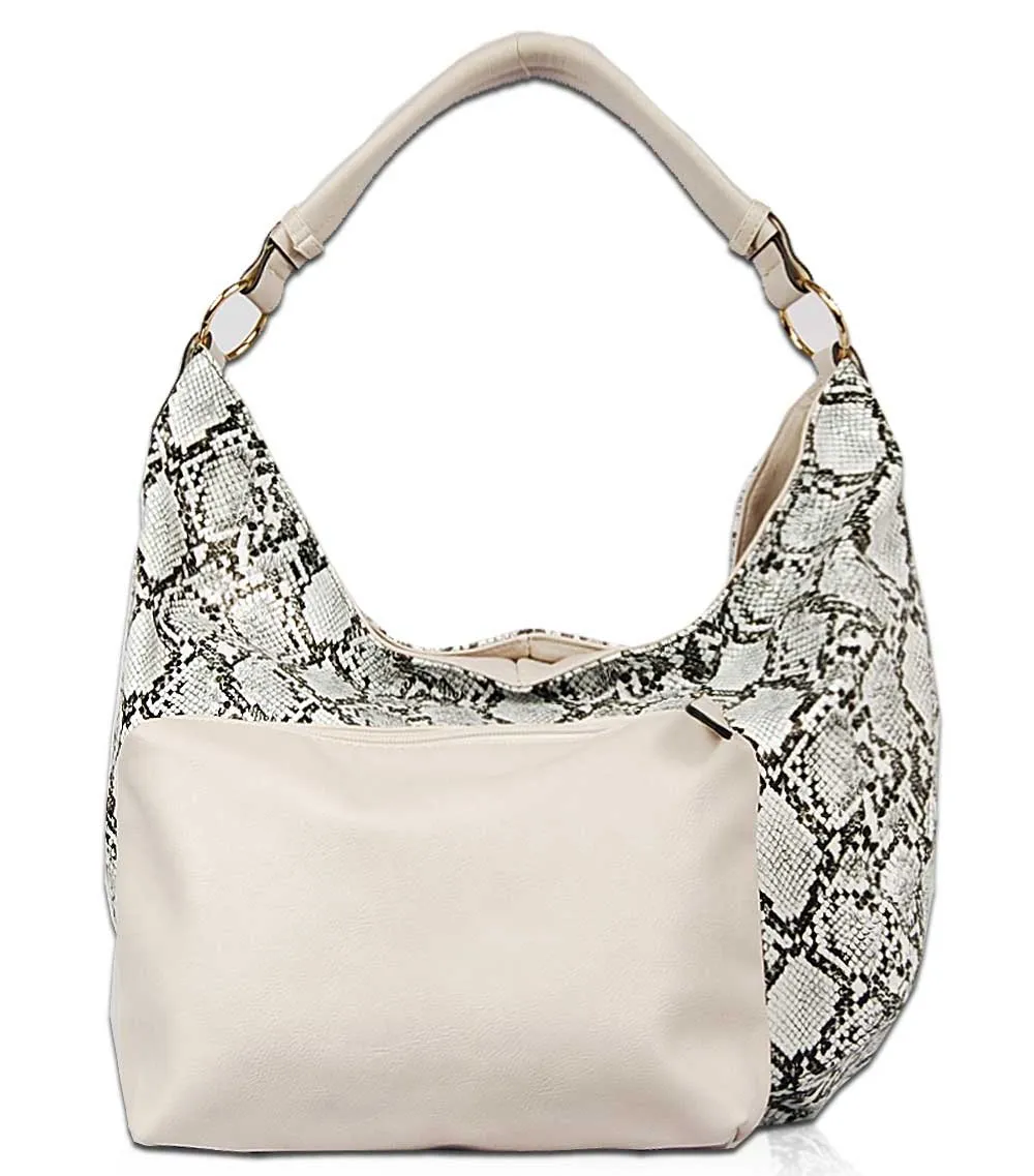 Jacintha Reptilian Skin Look Hobo Bag PY1735