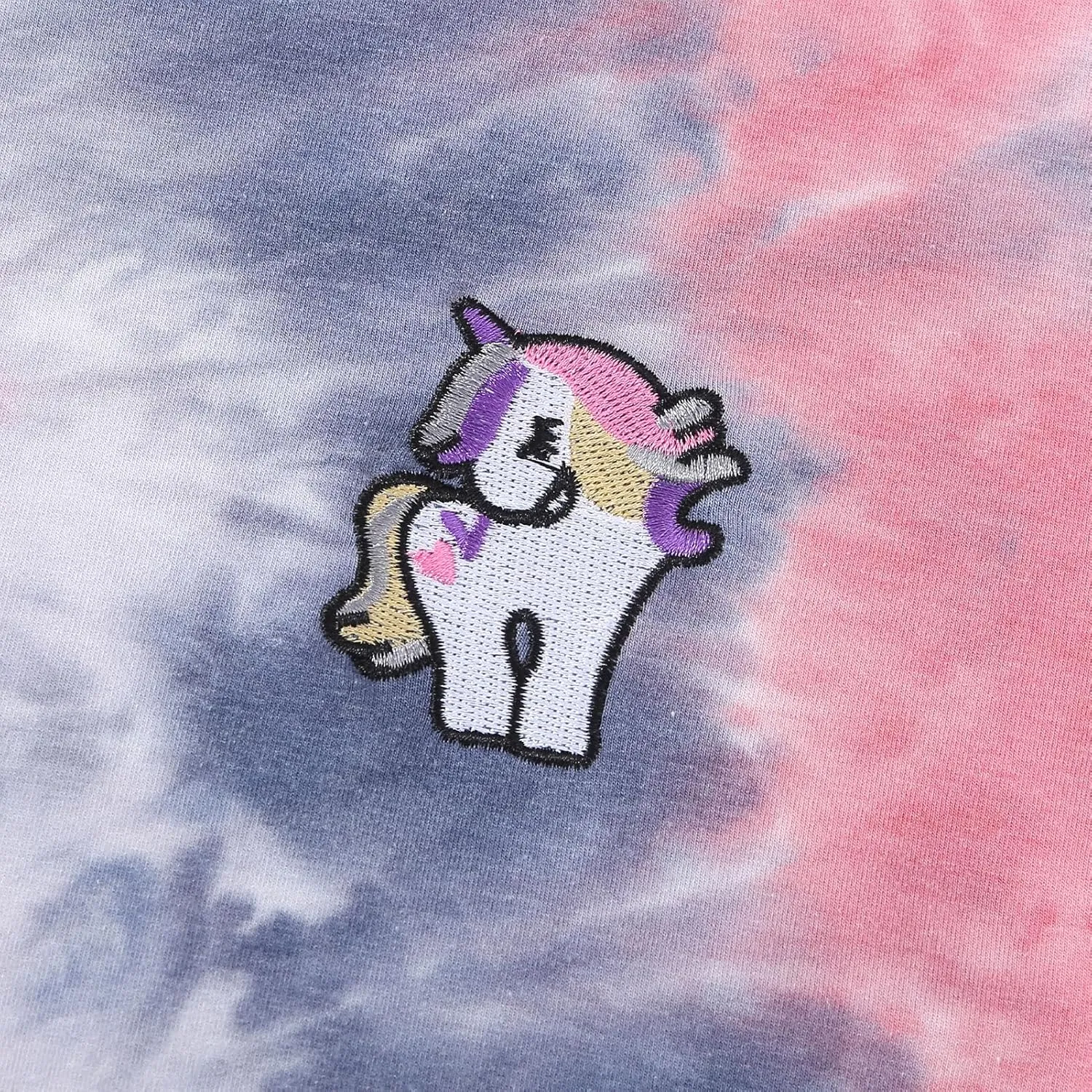 Julerwoo Girl's Rainbow & Unicorn Cotton Hoodie Tie dye Printed Sweatshirt Pullover Tops for Toddlers Girls