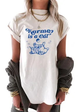 KARMA IS A CAT SIDE SLIT TEE