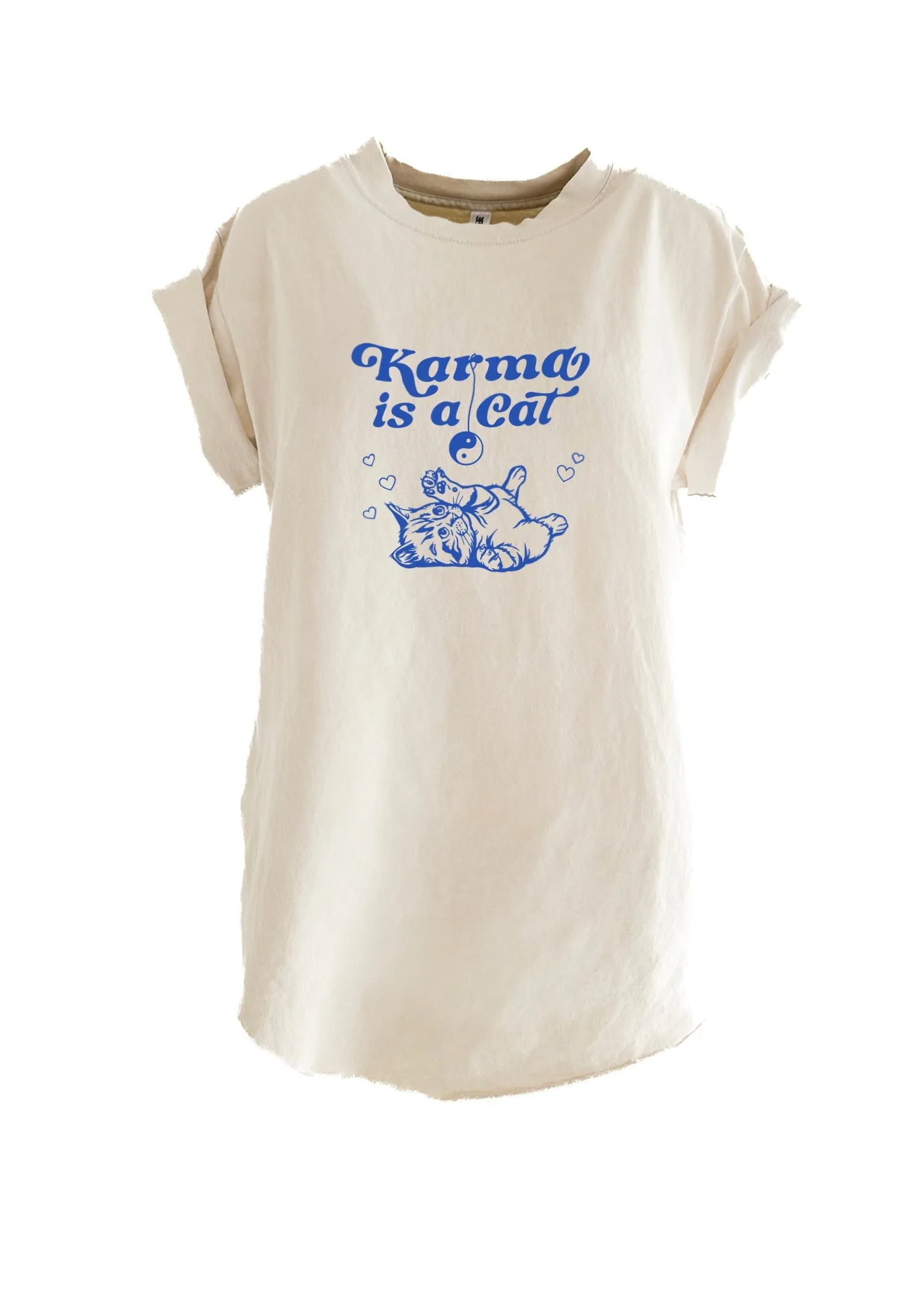 KARMA IS A CAT SIDE SLIT TEE