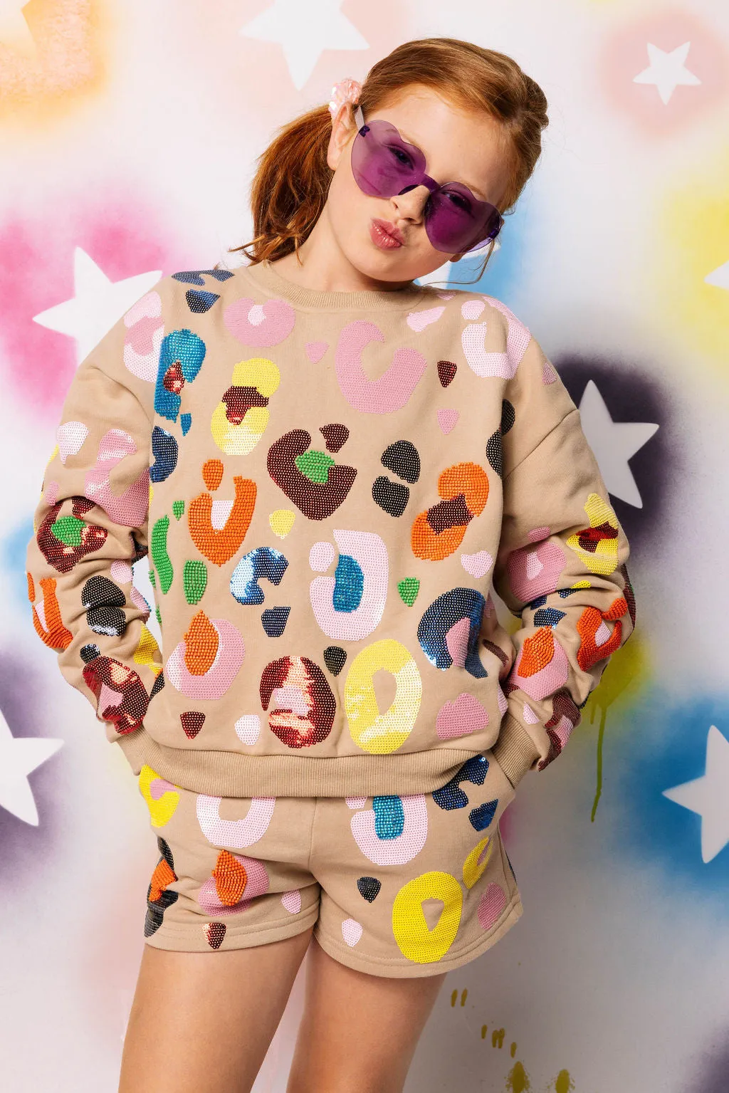 Kids Tan Multi Leopard Short