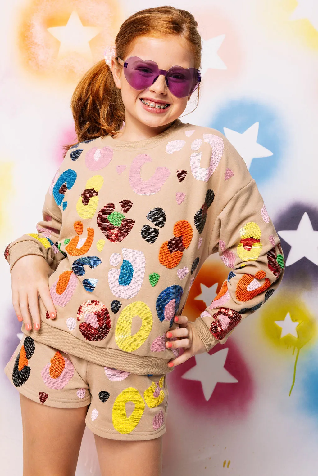 Kids Tan Multi Leopard Short