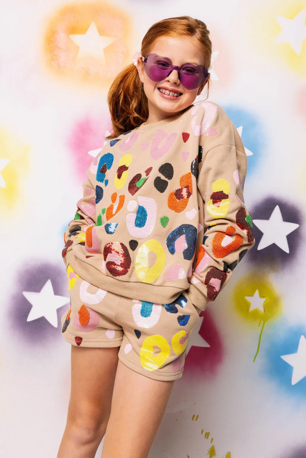 Kids Tan Multi Leopard Short