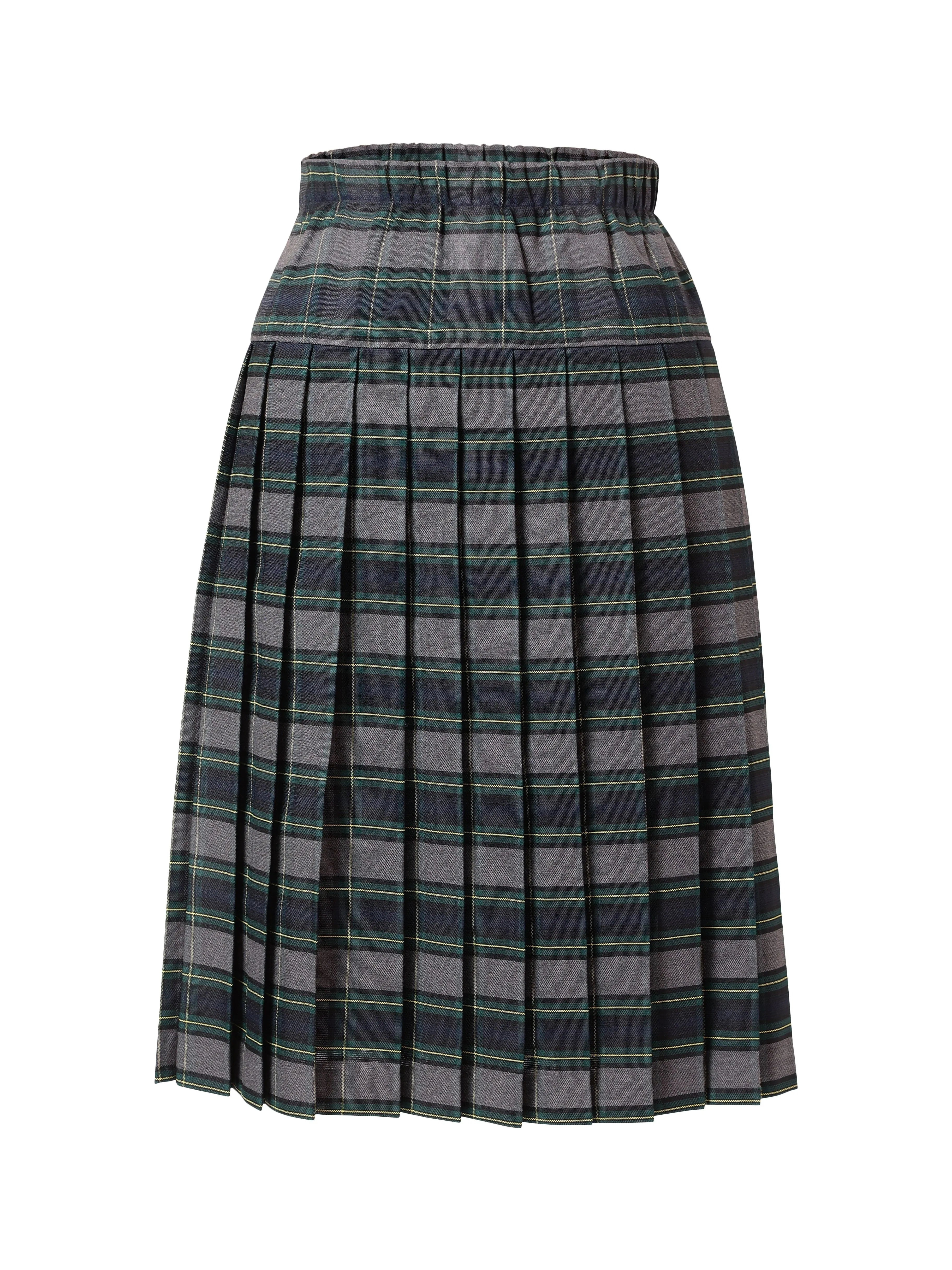 Kids Yoke Elastic Pleated Skirt Plaid #111-1
