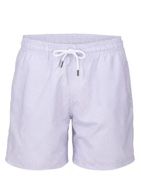 Lavender Geometric Stretch Swim Shorts