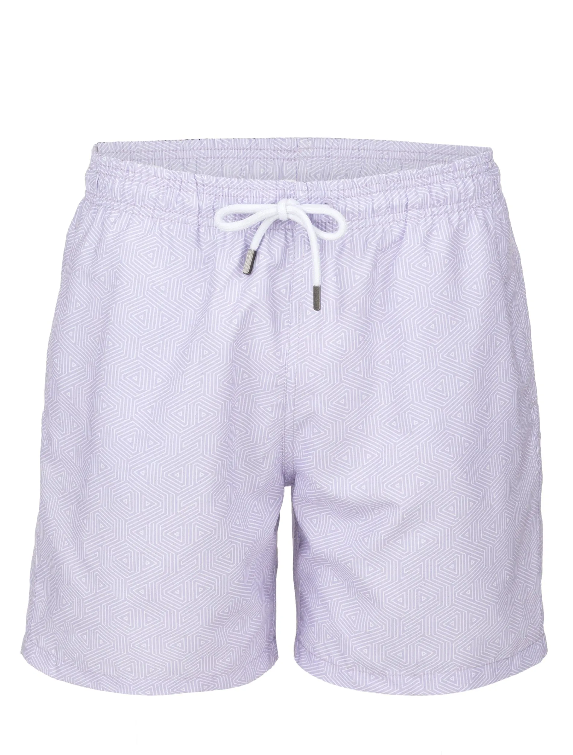Lavender Geometric Stretch Swim Shorts