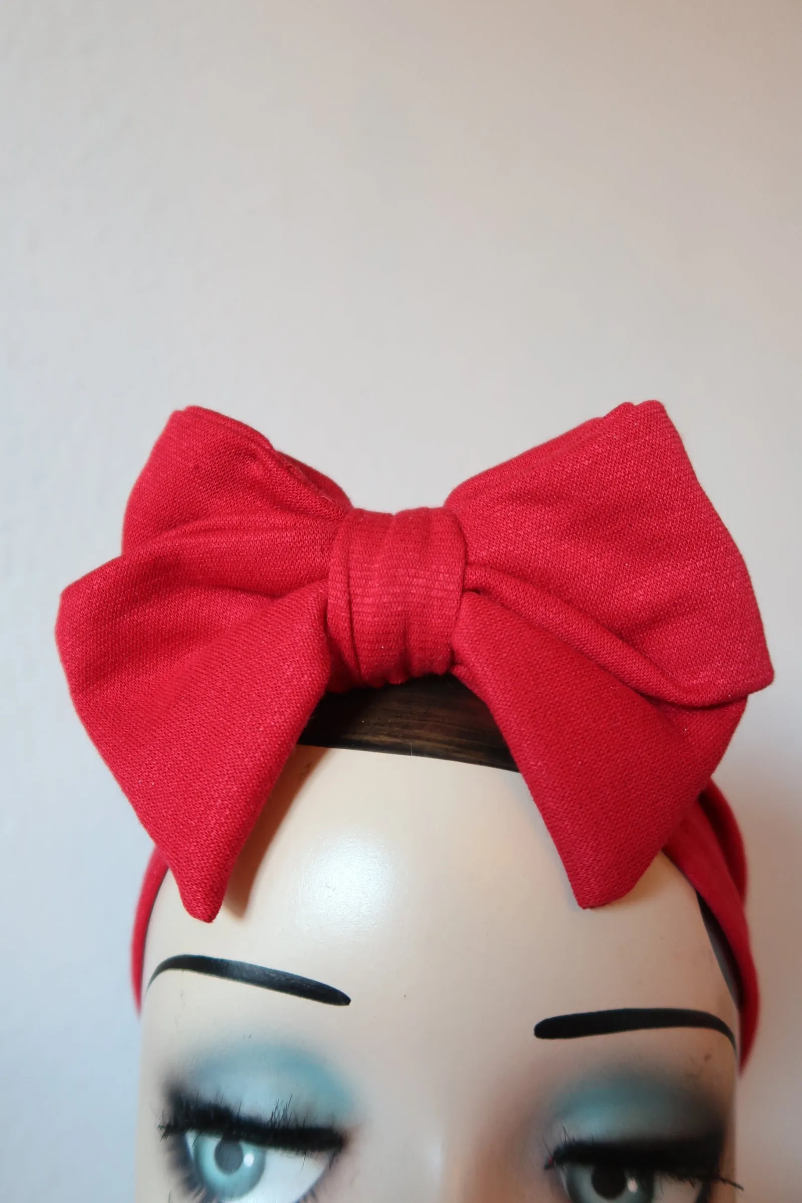 Made To Order: BOW KNOT 1940s Pre-tied Stretchy Turban in 8 colours: red, black, leopard, olive green, mustard, rust, grey & navy.