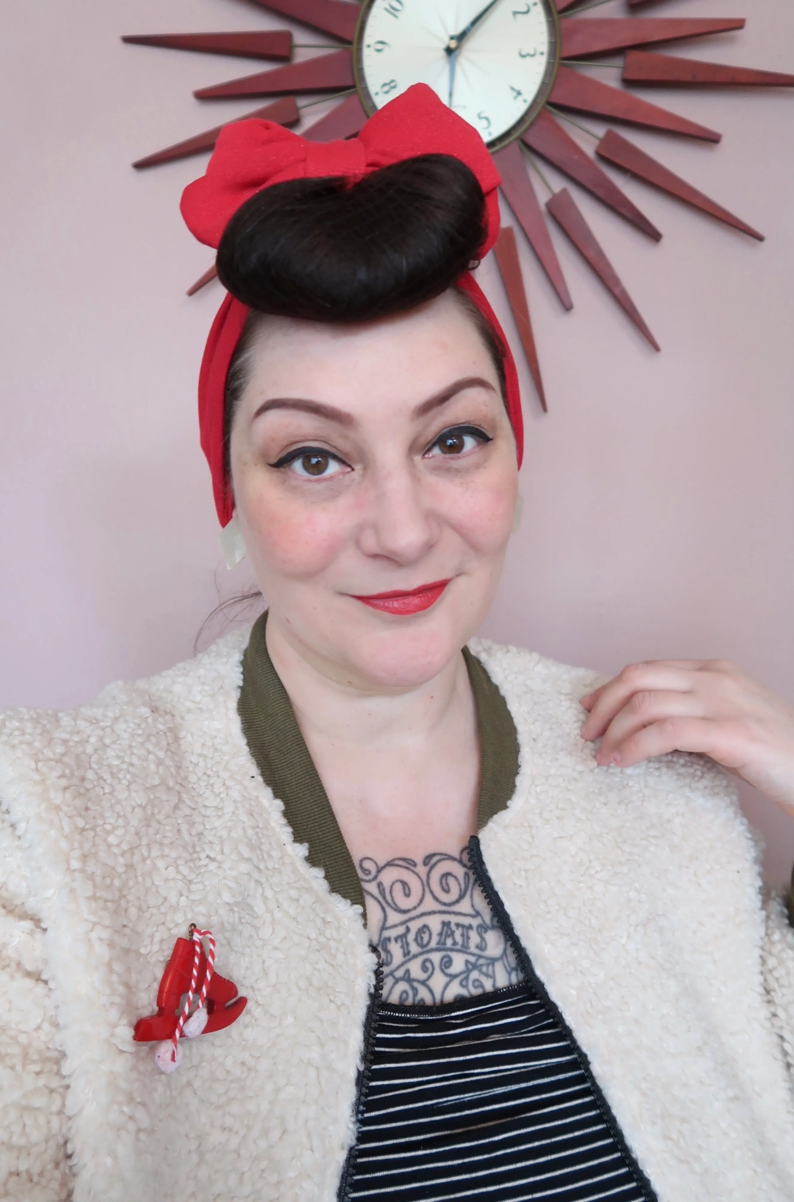 Made To Order: BOW KNOT 1940s Pre-tied Stretchy Turban in 8 colours: red, black, leopard, olive green, mustard, rust, grey & navy.