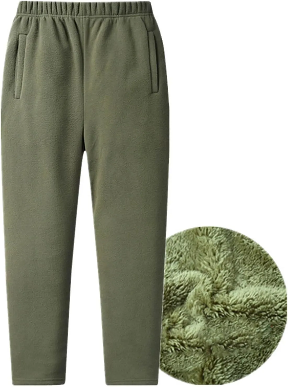 Men's Fleece Lined Sherpa Sweatpants Winter Casual Soft Warm Pants Jogger Lounge Athletic Thermal Pant with Pockets