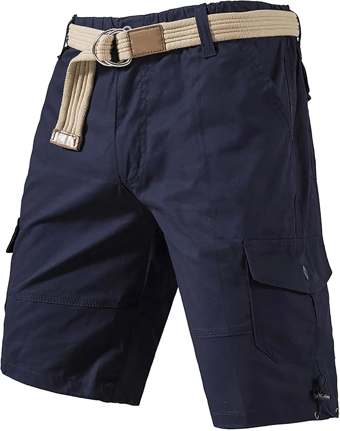 Mens Resort Wear 2025 Stretch Cargo Shorts Lightweight Wide Leg Work Shorts Summer Outdoor Multi Pockets Travel Pants