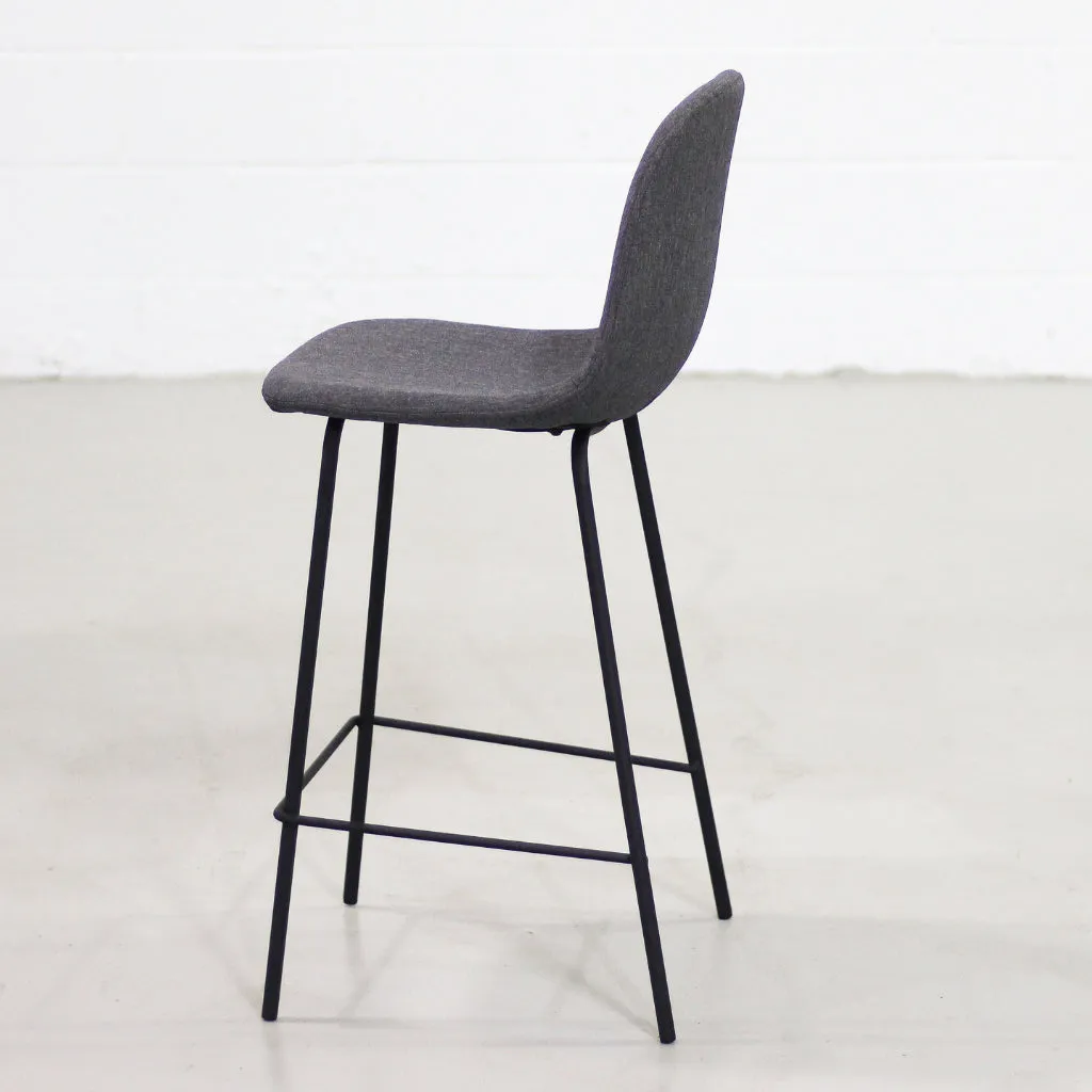 MILAN - Dark Grey Fabric Bar Stool