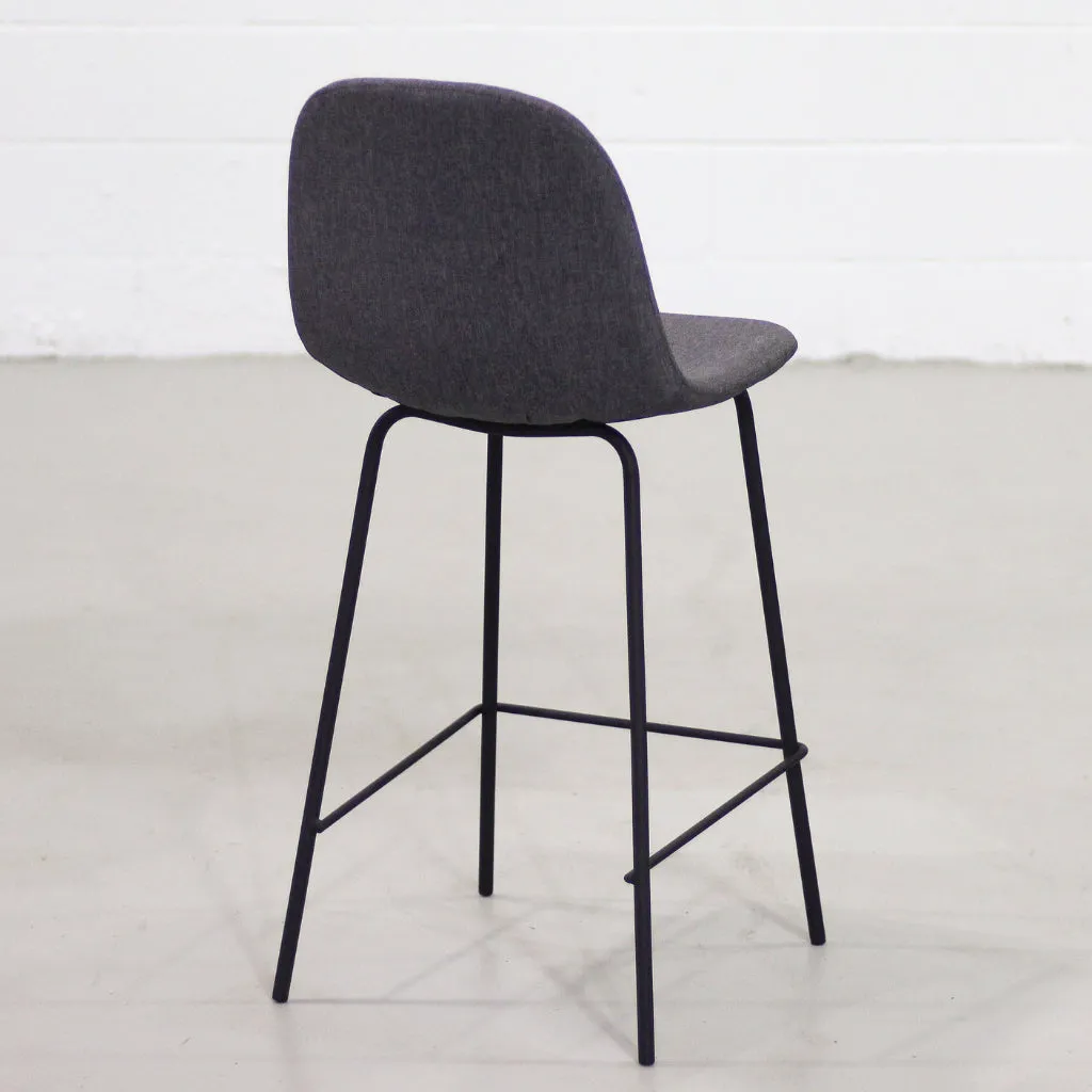 MILAN - Dark Grey Fabric Bar Stool