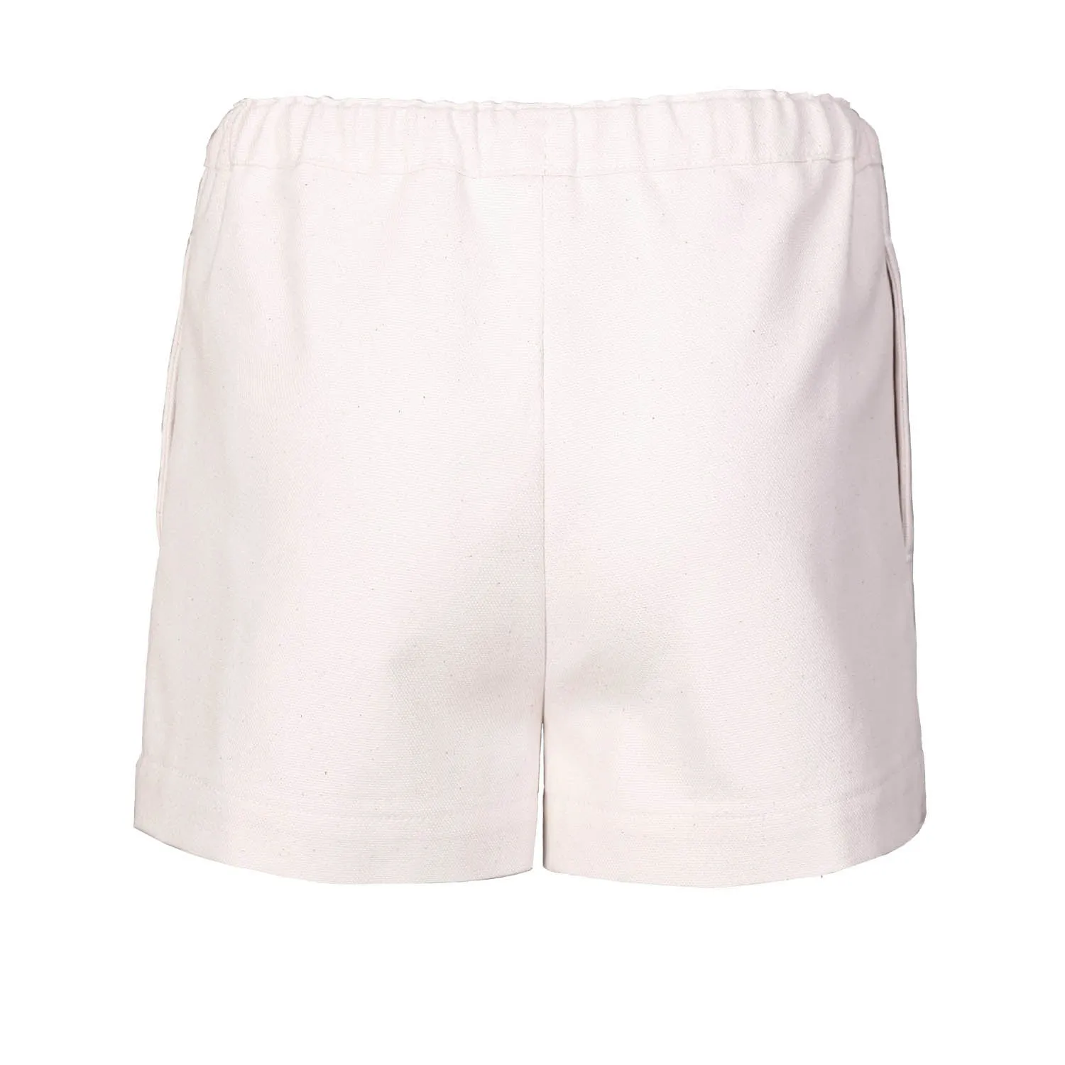 Minishort van gebroken wit canvas voor kinderen