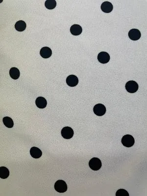 Off-White & Black Polka Dot Poly Jersey