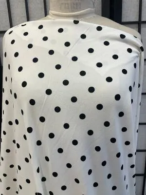 Off-White & Black Polka Dot Poly Jersey