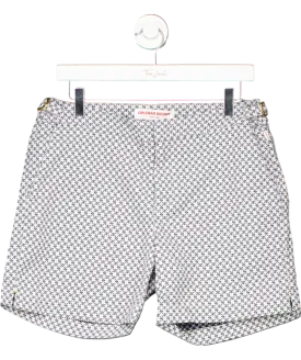 Orlebar Brown Mid-length Geo Jacquard Swim Shorts In White W32