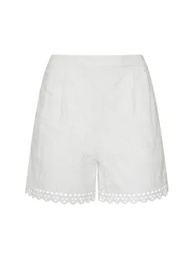 Paige Scallop Shorts in White