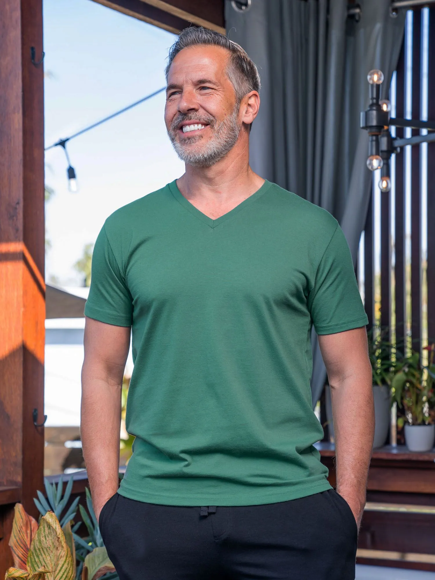 Pine Green V-Neck