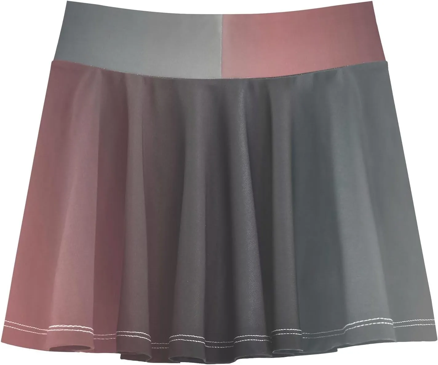 Pink and Black Gradient Ombre Little Girls High-Waisted Polyester Athletic Skorts with Built-in Shorts for Activewear Age 3-4