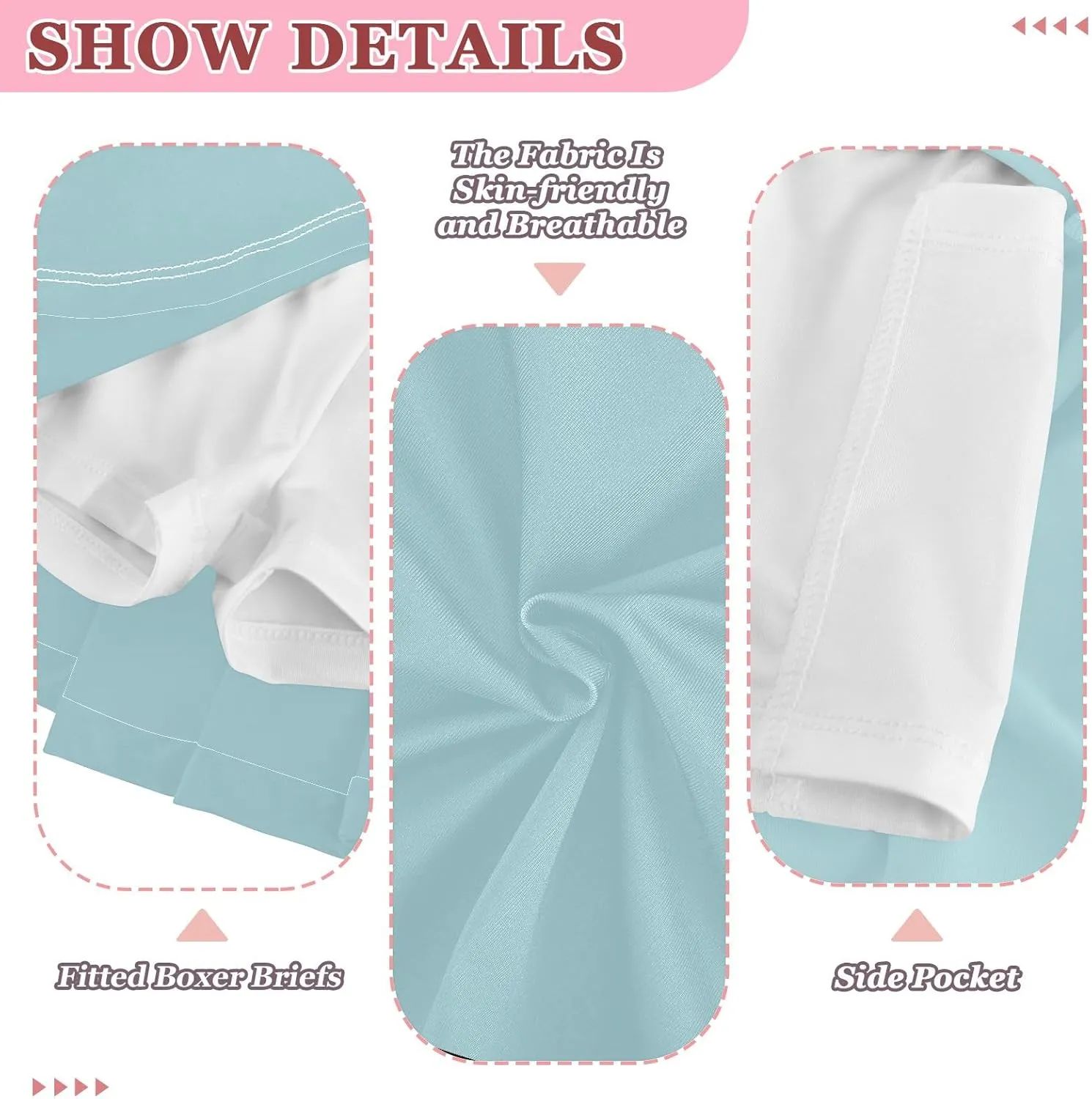 Powder Blue Toddlers Sporty Tennis Skirt with Built-in Shorts and Pockets for Everyday Wear 3-4T