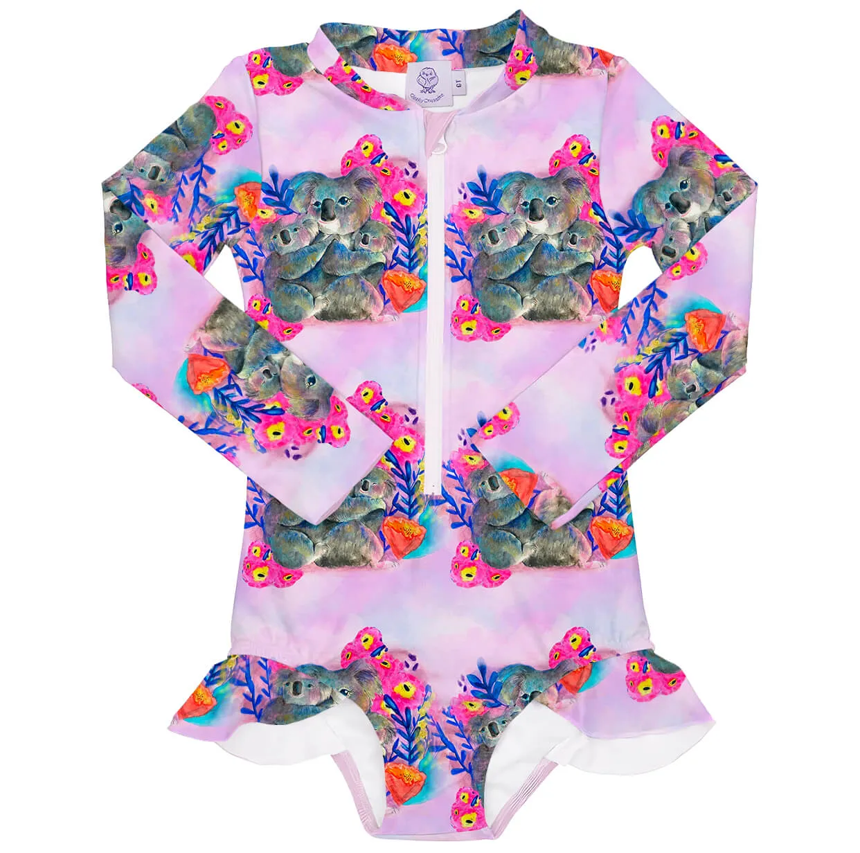 PREORDER Koala Love Girls Long Sleeve Zip Swimmers (Ships w/c 2nd Dec)